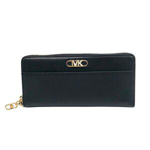 Michael Kors Black Leather Parker Large Travel Continental Wallet